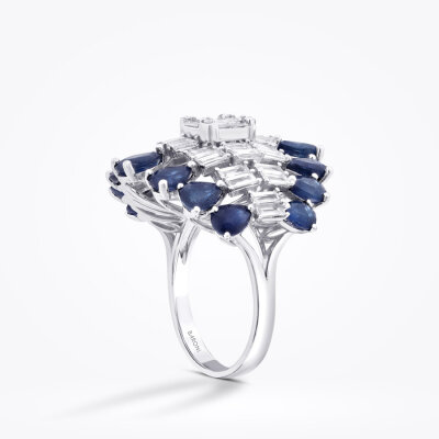 8.09 Karat Pırlanta Damla Taşlı Safir Trend Yüzük - Baroni Diamond (1)