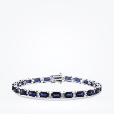 9.28 Karat Pırlanta Safir Bileklik - Baroni Diamond