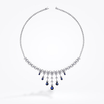 9.87 Karat Pırlanta Safir Gerdanlık - Baroni Diamond