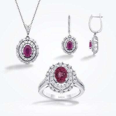 7.21 Karat Pırlanta Yakut Set