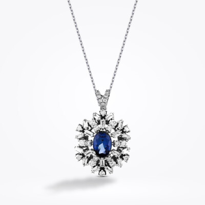 7.21 Karat Pırlanta Baget Safir Set - 3