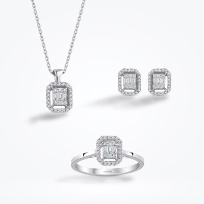 0.61 Karat Pırlanta Baget Mini Set - 1