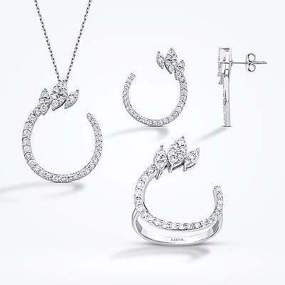 2.10 Karat Pırlanta Yuvarlak Detaylı Set