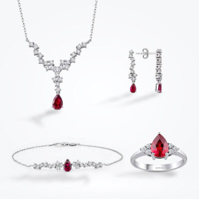 3.31 Karat Pırlanta Yakut Set