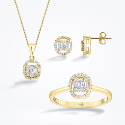 0.66 Karat Pırlanta Baget Set