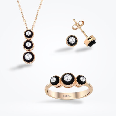 0.27 Karat Pırlanta Üçtaş Elmas Set