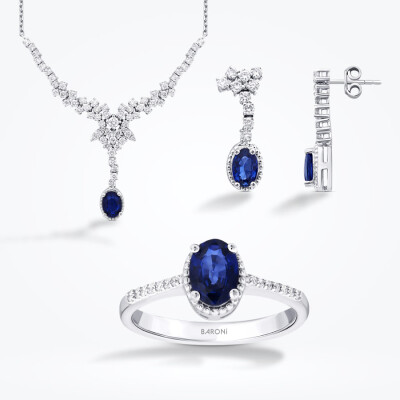 4.64 Karat Pırlanta Safir Set