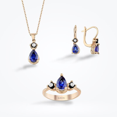 3.75 Karat Elmas Safir Set