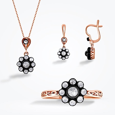 1.21 Karat Elmas Gül Set 