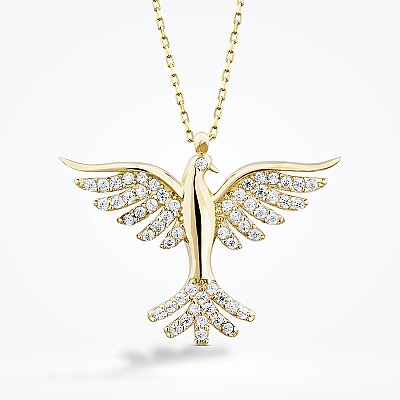Altın Anka Kuşu Kolye - Baroni Diamond (1)