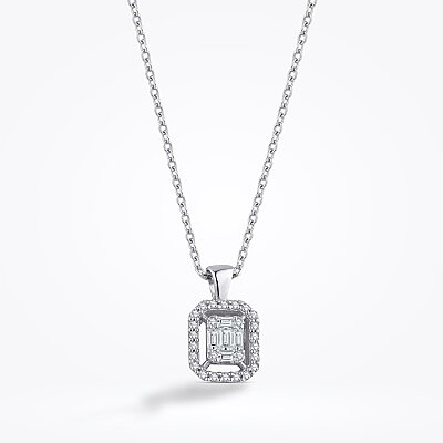 Altın Baget Kolye - Baroni Diamond