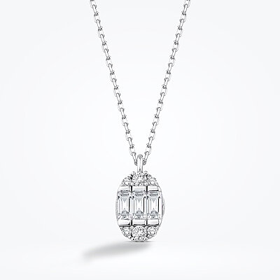 Altın Baget Kolye - Baroni Diamond