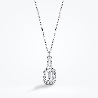 Altın Baget Kolye - Baroni Diamond