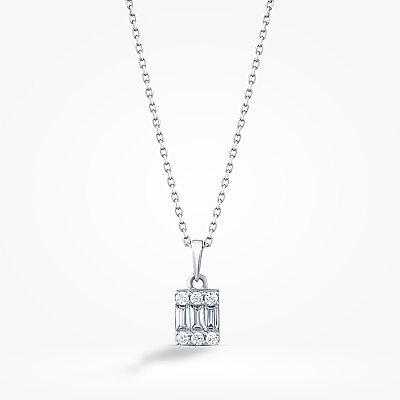 Altın Baget Kolye - Baroni Diamond