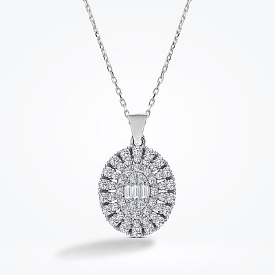 Altın Baget Kolye - Baroni Diamond