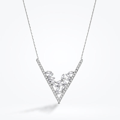 Altın Baget Kolye - Baroni Diamond