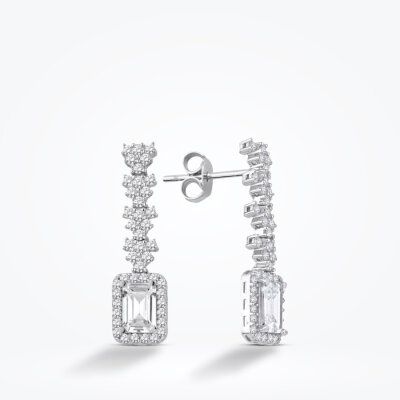 Altın Baget Küpe - Baroni Diamond