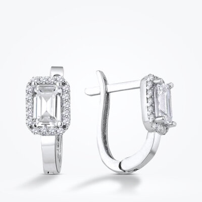 Altın Baget Küpe - Baroni Diamond