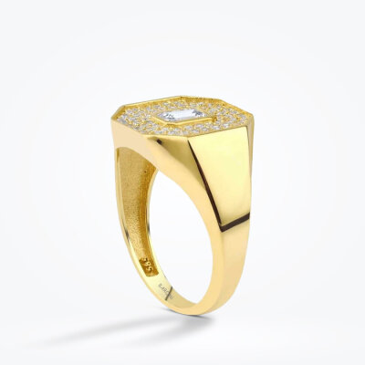 Altın Baget Şövalye Yüzük - Baroni Diamond (1)