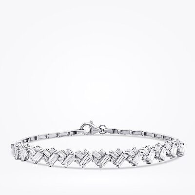 Altın Baget Tasarım Bileklik - Baroni Diamond