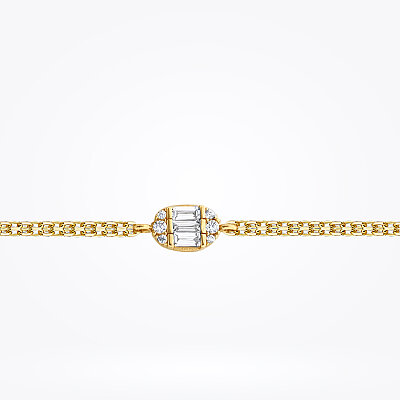 Altın Baget Taşlı Bileklik - Baroni Diamond