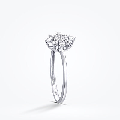 Altın Baget Taşlı Çiçek Yüzük - Baroni Diamond (1)