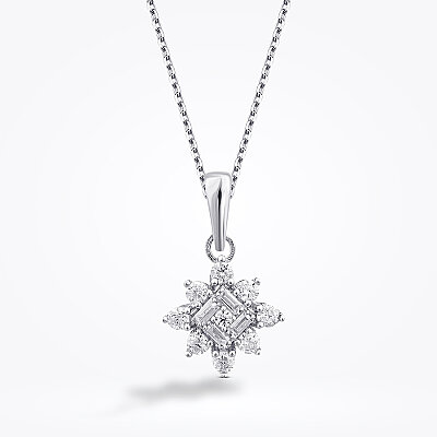 Altın Baget Taşlı Kolye - Baroni Diamond (1)