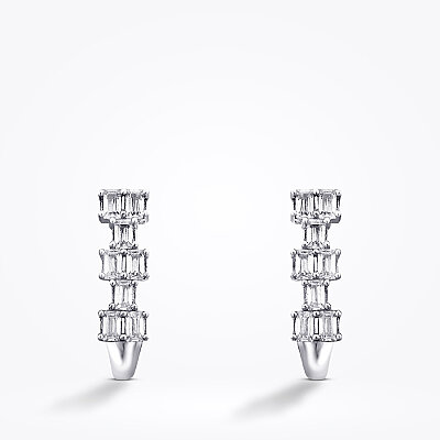 Altın Baget Taşlı Küpe - Baroni Diamond (1)