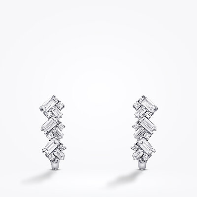 Altın Baget Taşlı Küpe - Baroni Diamond (1)