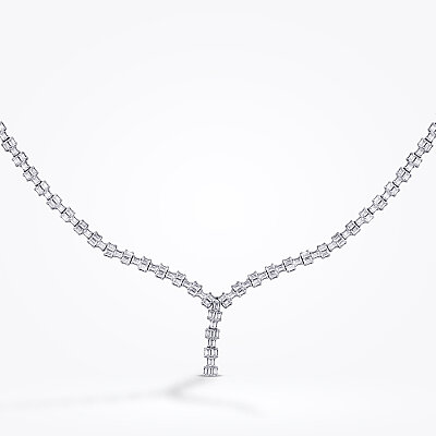 Altın Baget Taşlı Su Yolu Gerdanlık - Baroni Diamond (1)