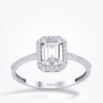 Altın Baget Tektaş Yüzük - Baroni Diamond