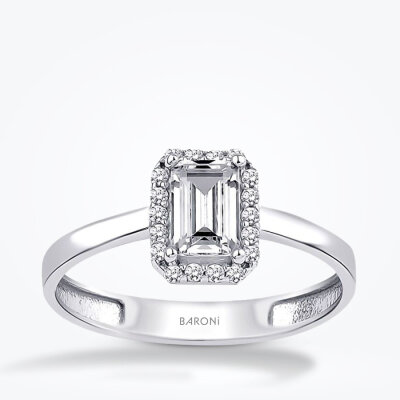 Altın Baget Yüzük - Baroni Diamond