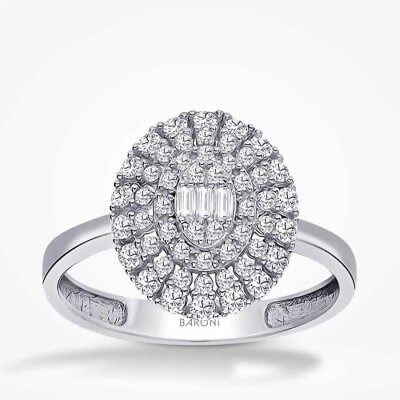 Altın Baget Yüzük - Baroni Diamond