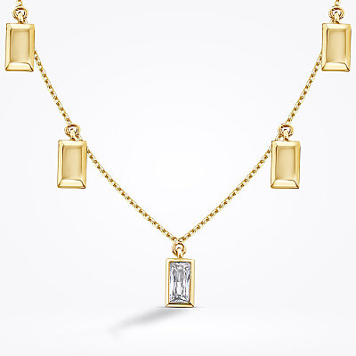 Altın Baget Zincir Kolye - Baroni Diamond (1)