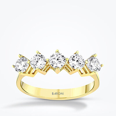 Altın Beştaş Yüzük - Baroni Diamond