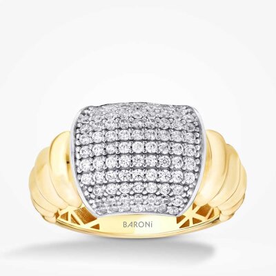 Altın Çok Taşlı Yüzük - Baroni Diamond