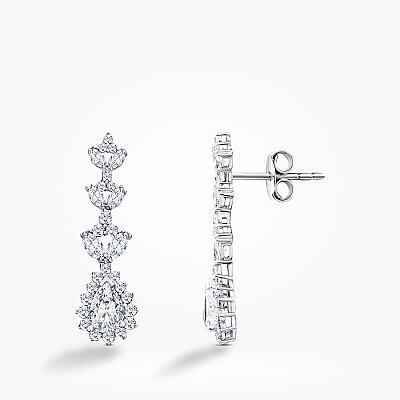 Altın Damla Taşlı Küpe - Baroni Diamond