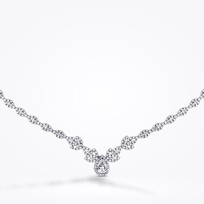 Altın Damla Taşlı Tasarım Gerdanlık - Baroni Diamond (1)