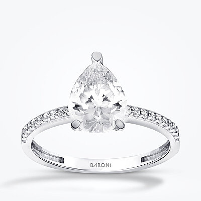 Altın Damla Tektaş Yüzük - Baroni Diamond