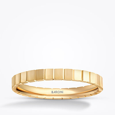 Altın Desenli Alyans - Baroni Diamond