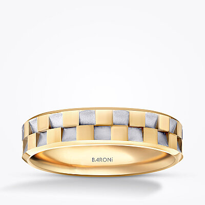 Altın Desenli Alyans - Baroni Diamond