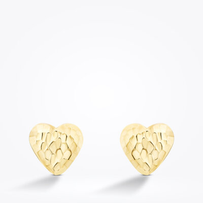 Altın Desenli Kalp Küpe - Baroni Diamond (1)
