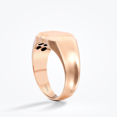 Altın Erkek Rose Şovale Yüzük - Baroni Diamond (1)