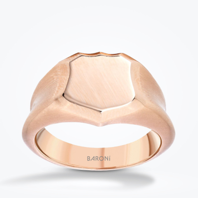 Altın Erkek Rose Şovale Yüzük - Baroni Diamond