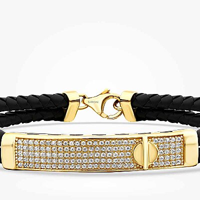 Altın Erkek Taşlı Bileklik - Baroni Diamond (1)