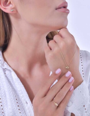 Altın Taşlı Fil Küpe - Baroni Diamond (1)