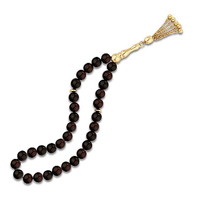 Altın Garnet Taşlı Tesbih - Baroni Diamond