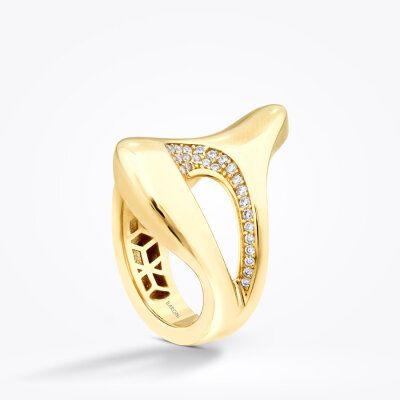 Altın Geometrik Trend Yüzük - Baroni Diamond (1)
