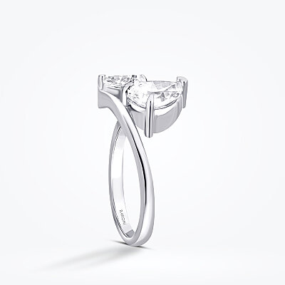 Altın İki Damla Taşlı Yüzük - Baroni Diamond (1)