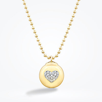 Altın Kalp Figürlü Trend Kolye - Baroni Diamond